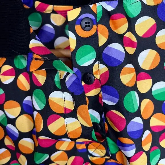 Vintage 80s Notations Funky Circle Blouse Small - Picture 3 of 5